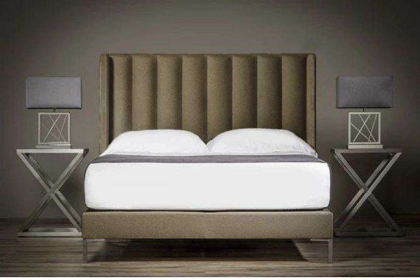 Tubes Winged Upholstered HeadBoard & Bed Set