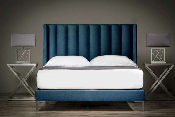 Tubes Winged Upholstered HeadBoard & Bed Set