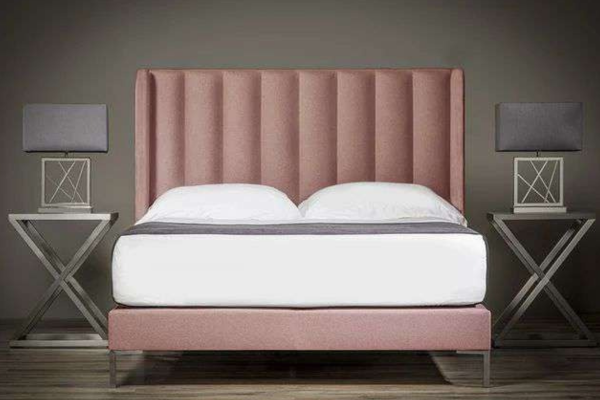 Tubes Winged Upholstered HeadBoard & Bed Set