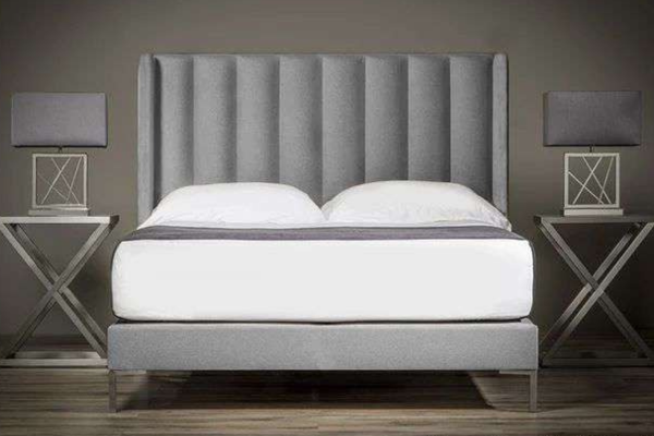 Tubes Winged Upholstered HeadBoard & Bed Set