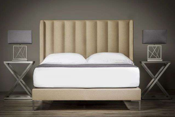 Tubes Winged Upholstered HeadBoard & Bed Set