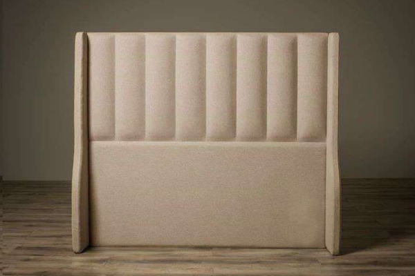 Tubes Winged Upholstered HeadBoard & Bed Set