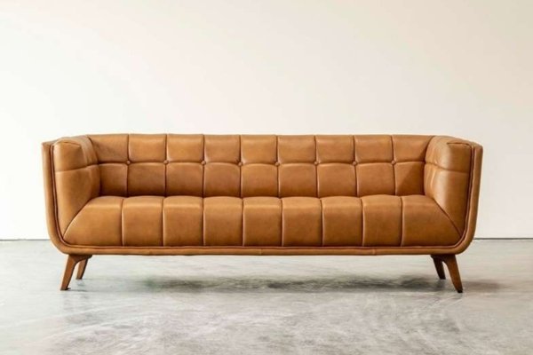 Gwen Navy Sofa Leather - Homestead Trading LLC.-Sofa