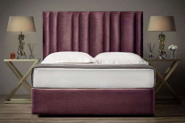 Multi-tubes Upholstered HeadBoard & Bed Set