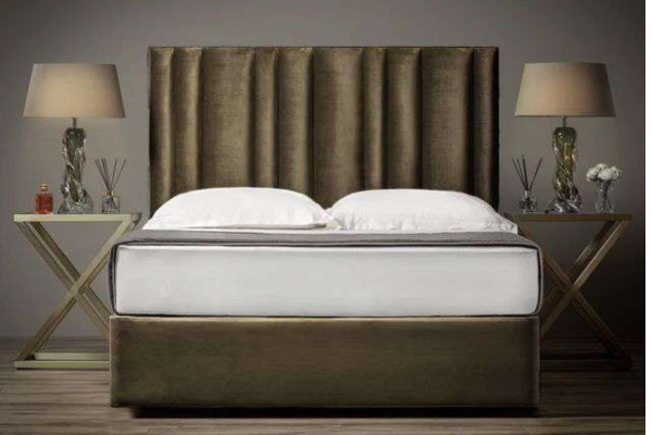 Multi-tubes Upholstered HeadBoard & Bed Set