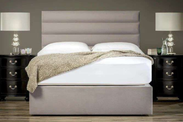 Tubes Upholstered HeadBoard & Bed Set