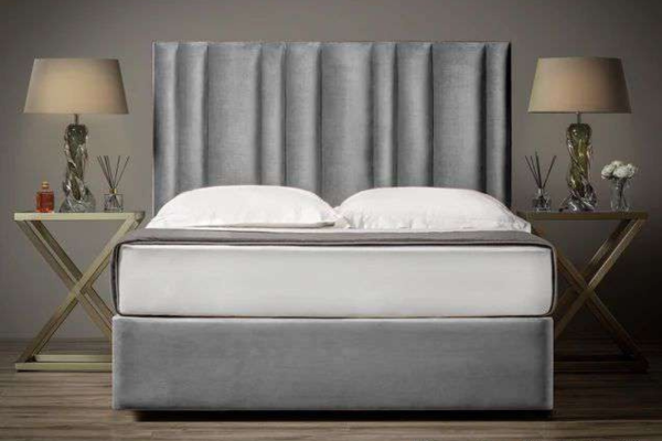 Multi-tubes Upholstered HeadBoard & Bed Set